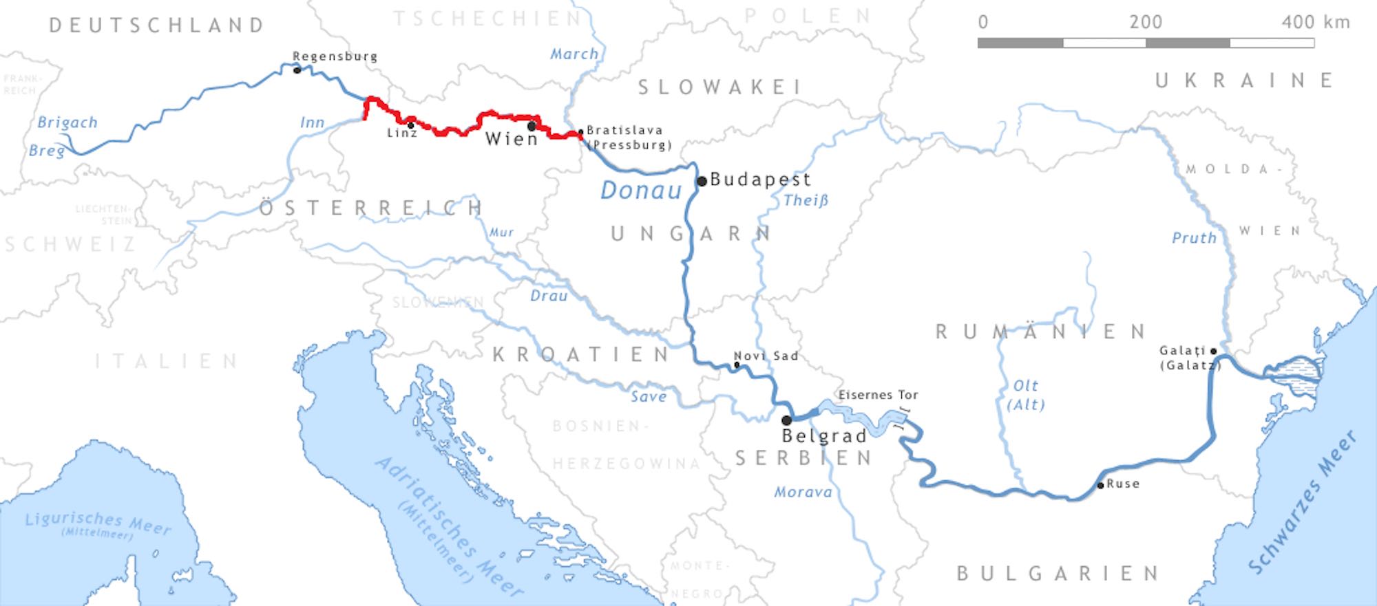 Danube Map Austria 